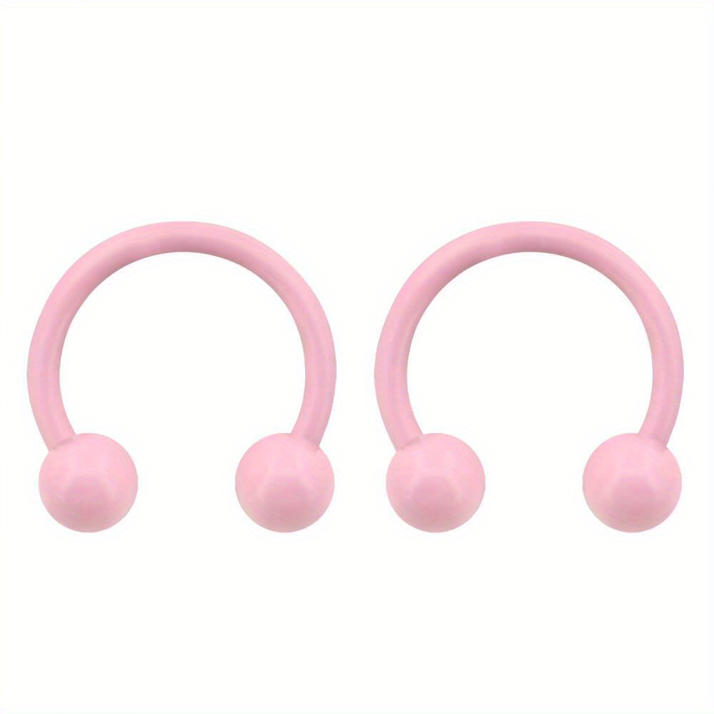 

16g Macaron Lovely Pinkish Horseshoe Septum Ring Nose Ring Y2k Style Piercings Jewelry