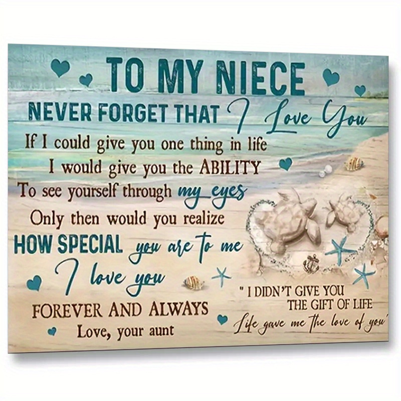 

Aunt To Niece, , Life Gave Me The Love Of You Decor Wall Art For Bedroom Living Room Home Wall Decor For Home & Office Office Home Decor - 8x10" Unframed