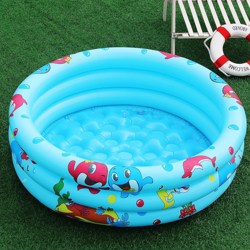 1pc inflatable kiddie pool round swimming pool home paddling pool with colorful animal design outdoor water play area for children easy set up details 2