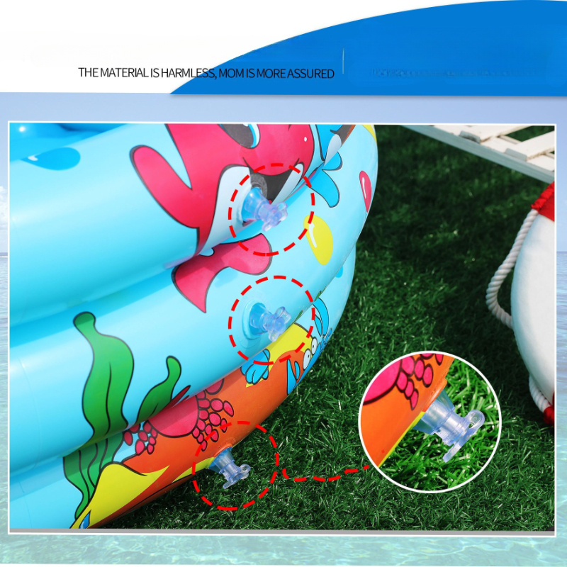 1pc inflatable kiddie pool round swimming pool home paddling pool with colorful animal design outdoor water play area for children easy set up details 6