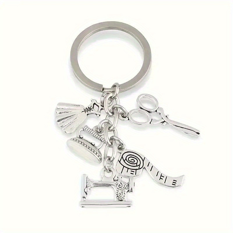 1pc Y2k Metal Novelty Keychain For Men, Sewing Machine Keychain, Car Purse Bag Accessories