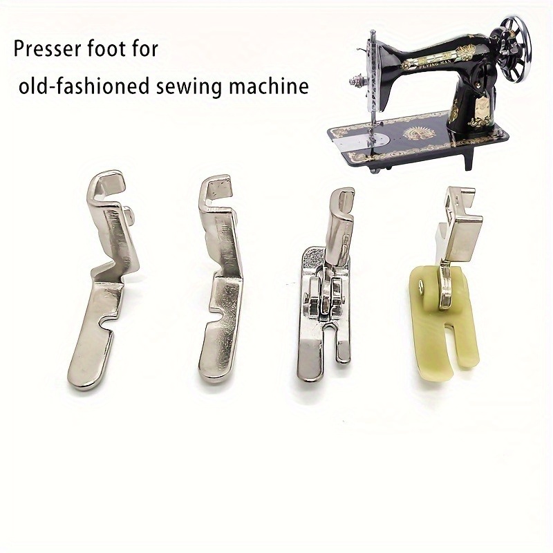 

4pcs Mixed Color Presser Foot Set For Vintage Sewing Machines - Durable And Easy To Install For Enhanced Sewing Precision