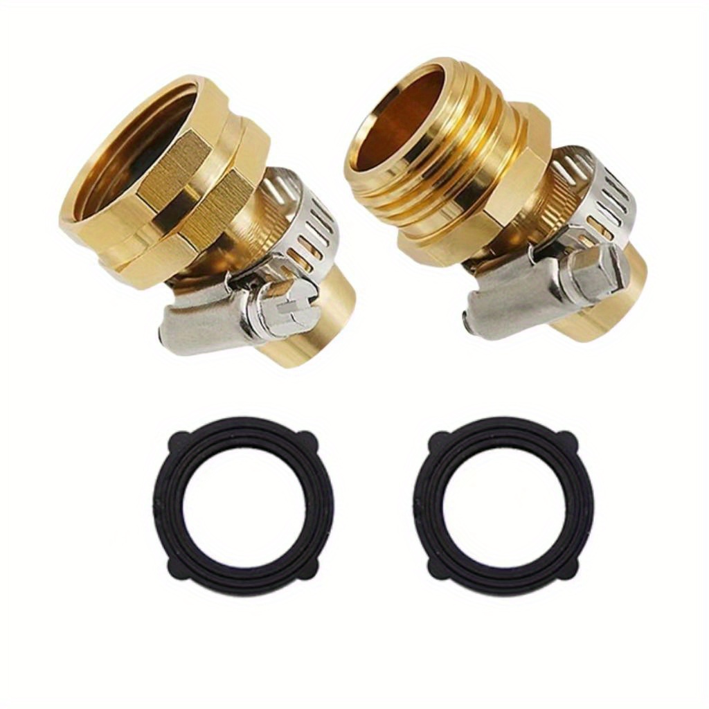 

1 Set/2 Sets, Garden Hose Repair Couplings, With Sleeves, For 3/4" Or 5/8" Garden Hose Connections