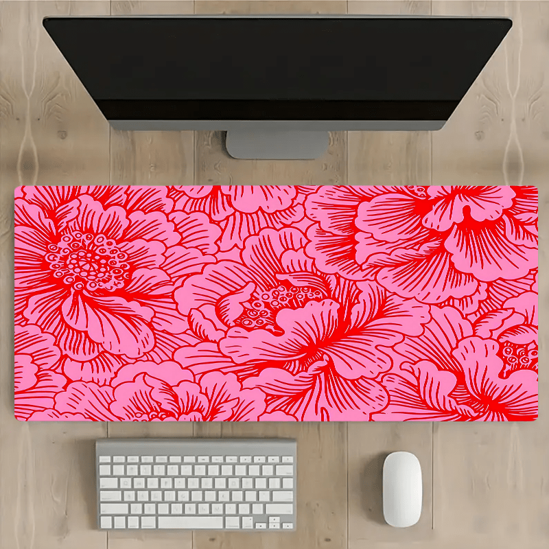 

Extra-large Floral Gaming Mouse Pad - Hd Desk Mat With Non-slip Rubber Base, Perfect For Office And Home Use, Ideal Gift For Women/girlfriends, 35.4x15.7 Inches
