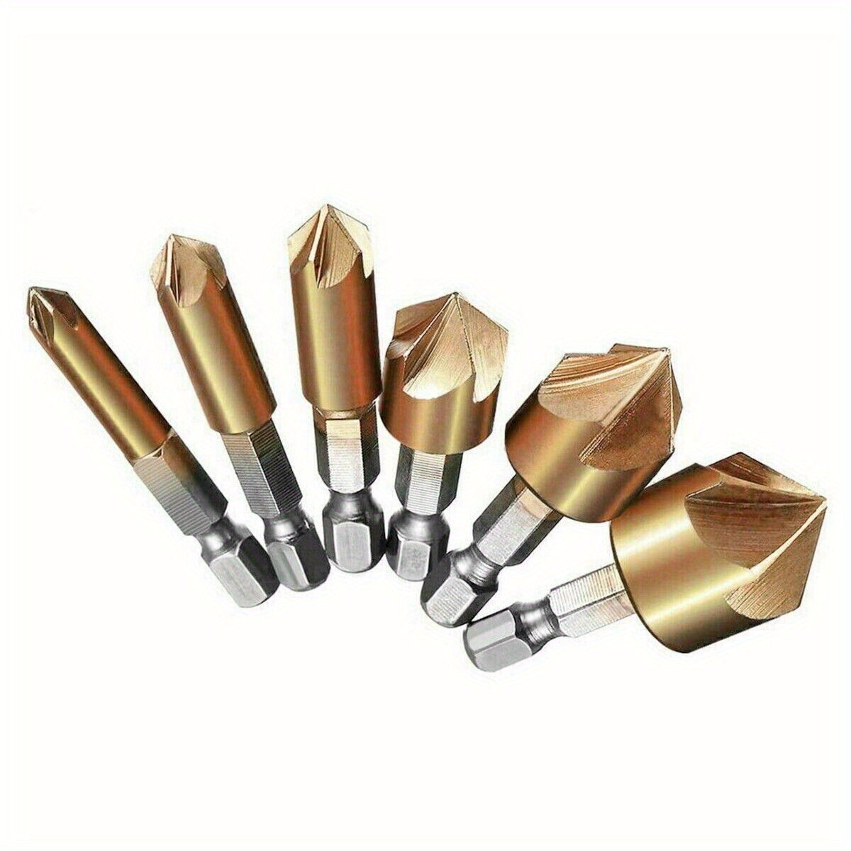 

6pcs Hss Countersink Drill Bit 1/4" Hex Shank Woodworking Screw Hole Set