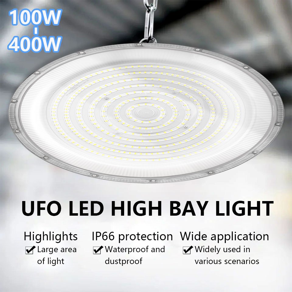 1pc super bright led ufo garage light ac85 265v lampada 100w 150w 200w 300w 400w waterproof commercial industrial market warehouse garage workshop lamp led industrial workshop lighting