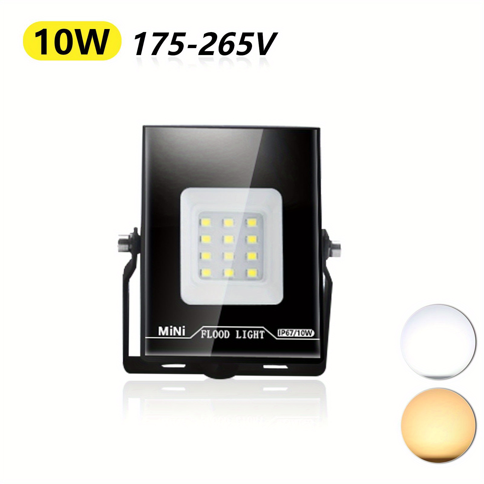 10w metal matte finish floodlight water resistant semi flush mount hard wired outdoor security light with glass shade 175 265v no remote or battery included