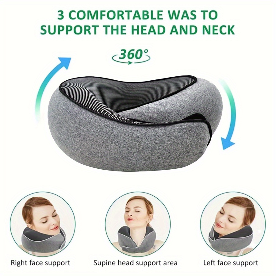 

Flyhugz Memory Foam Neck Pillow - Comfortable Travel Support For Airplanes, Cars & Office Sleeping