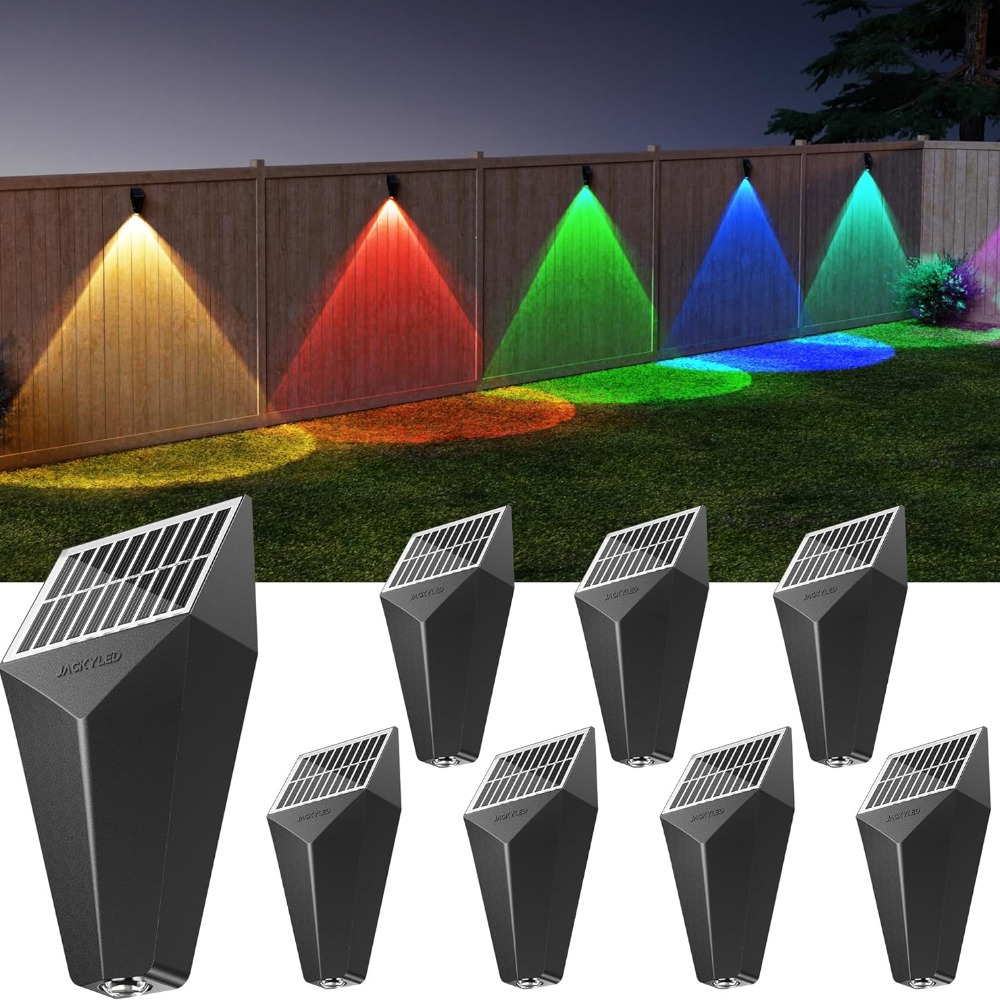 

Jackyled Solar Fence Lights , Led Deck Lights Solar Powered, Outdoor Fence Lights For Outside Fence Post, Patio Pool Wall, Backyard Steps Pathway Decor, 8 Pack