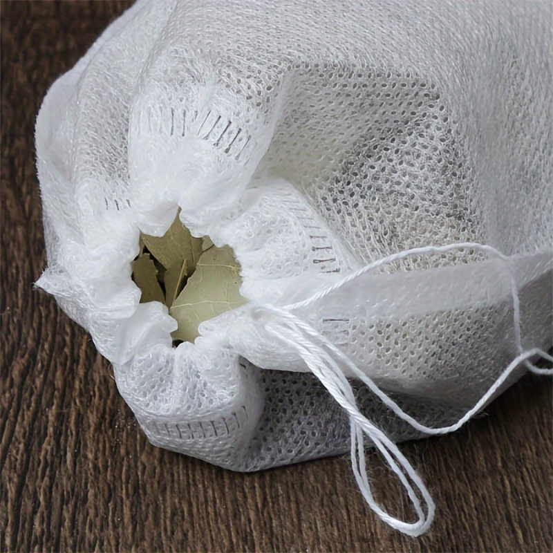 100pcs soup bags tea bag filter bag reusable drawstring soup bags chinese medicine filter mesh bag straining cheesecloth bags spice bags for cooking muslin bags bone   brew bags kitchen accessaries details 5