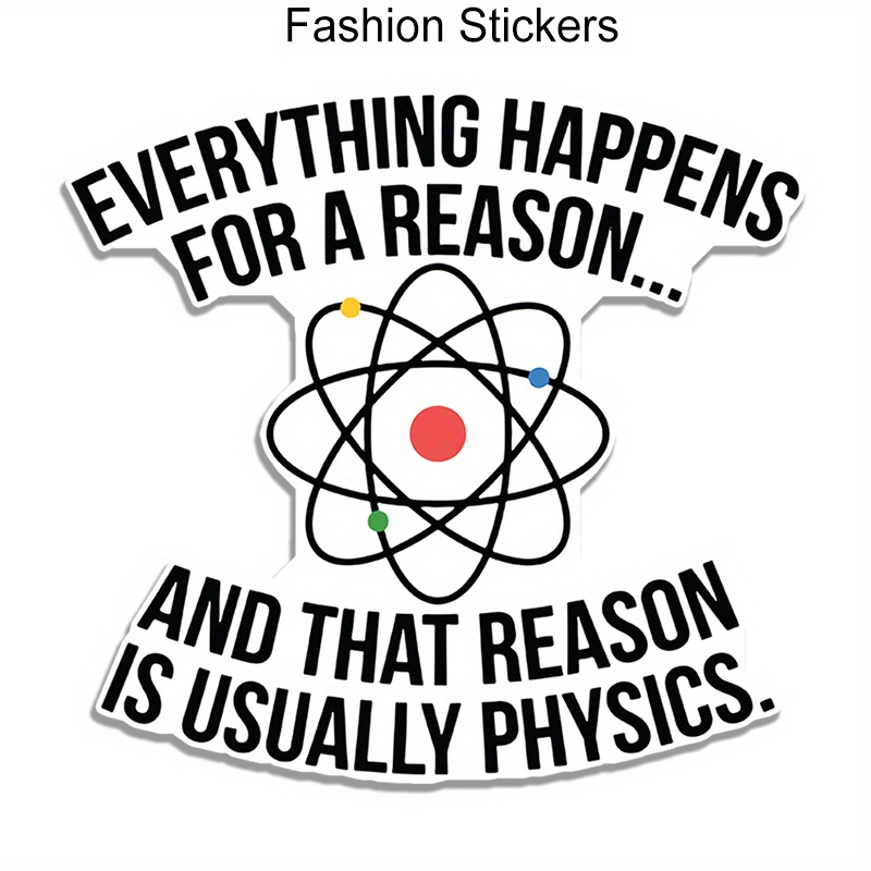 

Physics Themed Pvc Decals For Car, Laptop, Water Bottle, Guitar - Durable For Vehicles, Windows, Walls, & More