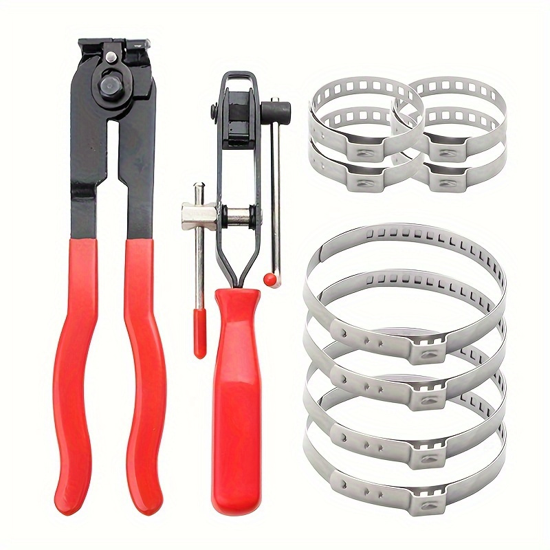 

10pcs Cv Joint Axle Boot Clamp Pliers Set With Ear Type Extension - Car And Atv Crimp Bands Tool Kit, Cut-off And Removal Pliers For Most Vehicles