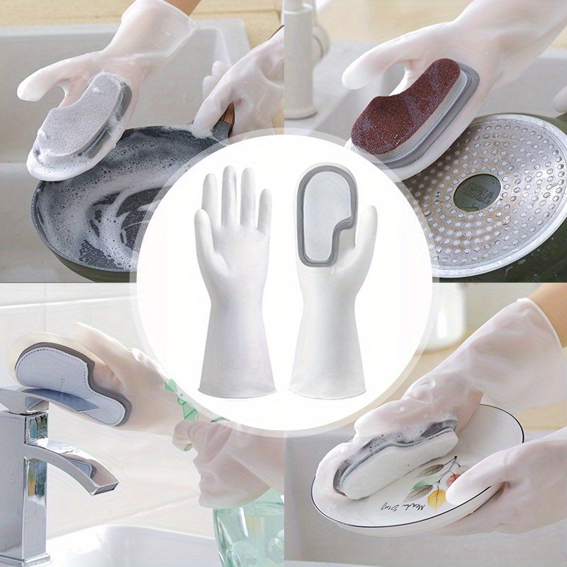 1pair   dishwashing gloves suitable for cleaning   bathroom and outdoors   are waterproof and   lead details 4