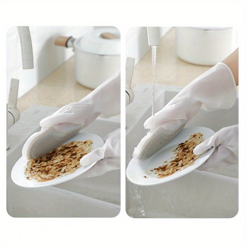 1pair   dishwashing gloves suitable for cleaning   bathroom and outdoors   are waterproof and   lead details 3