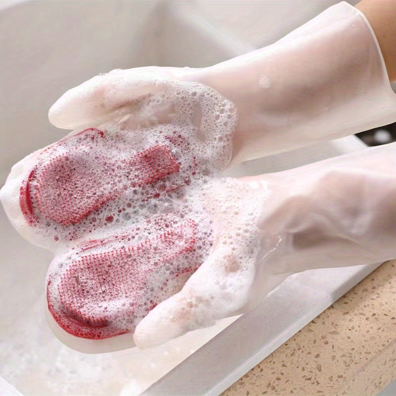 1pair   dishwashing gloves suitable for cleaning   bathroom and outdoors   are waterproof and   lead details 5