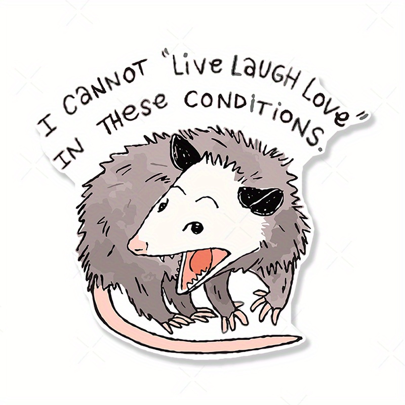 

Pvc Opossum Live Laugh Love Decal Sticker For Car, Laptop, Water Bottle, , Truck, Van, Suv, Motorcycle, Vehicle Paint, Window, Wall, Cup, Toolbox, Guitar, Scooter - Durable Auto Accessories Decals
