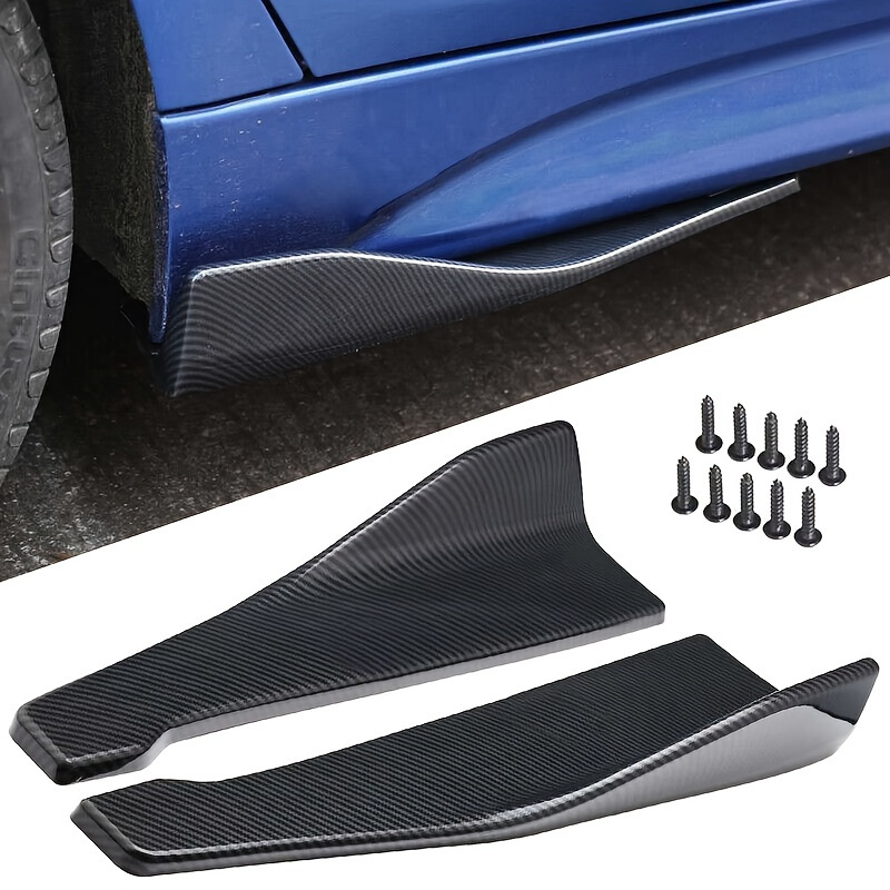 

Fit Carbon Fiber Rear Bumper Lip & Side Skirt Set - Abs, With Screws Included