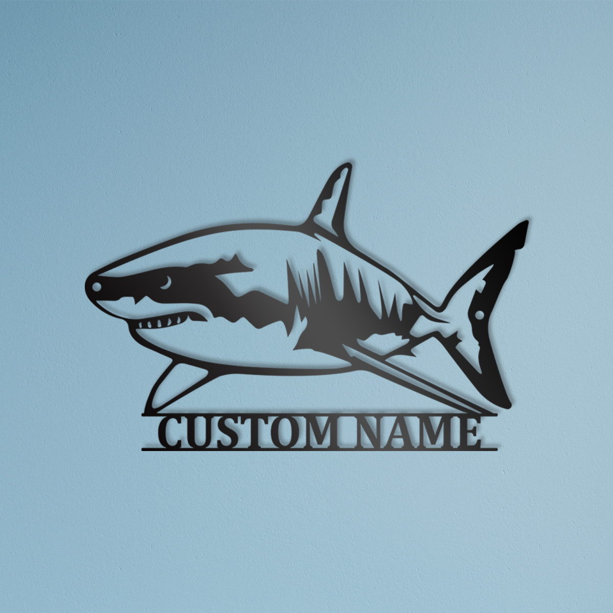 

1pc Custom Great White Shark Metal Wall Art Personalized Name Sign Home Decor Boy Girl Nursery Decoration Christmas Gifts