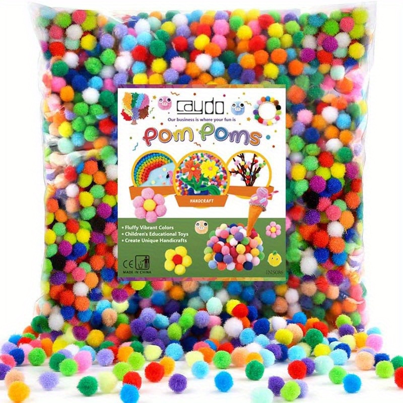 

Value Pack 2000pcs 1cm Pompoms, For Crafts Making Ornaments, Cultivating Creativity, Multicolored Decoration, Safe And Variable, Fuzzy Pom Poms Ball For Diy Art Craft Supplies