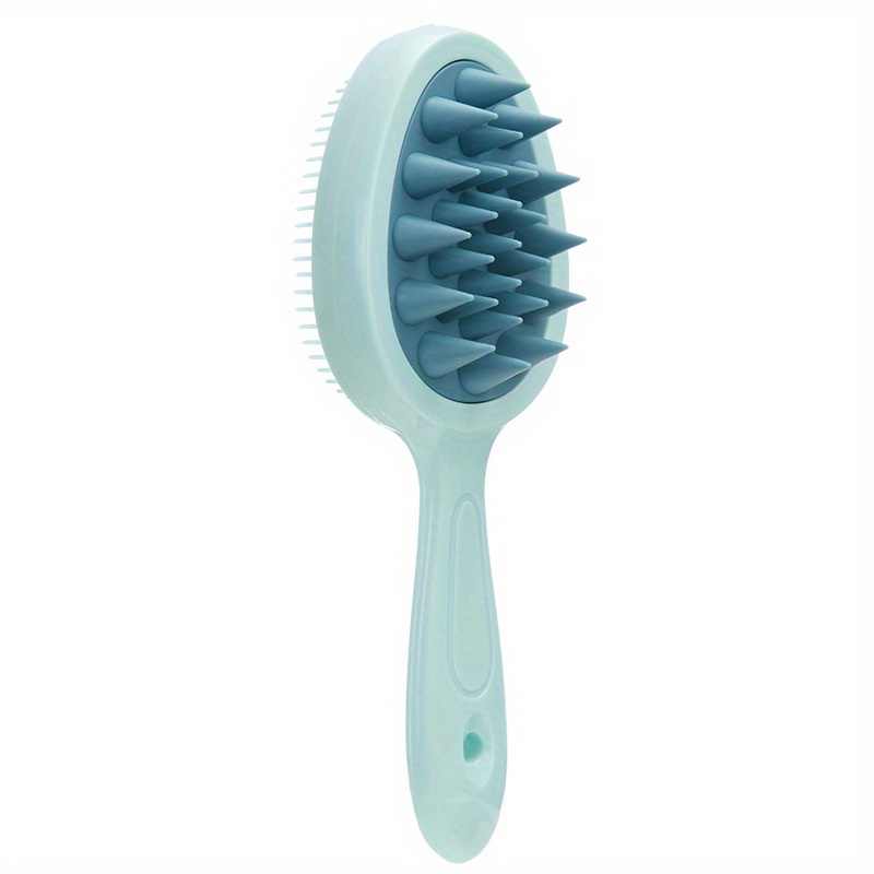 TEMU 1pc Nouveau Long Manche Deux avec Une Paire de Dents Brosse Shampooing Manche Peigne Coiffure Shampooing Massage du Cuir Peigne Peigne de Bain
