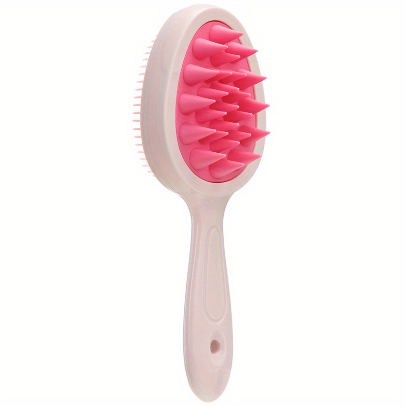 TEMU 1pc New Long Handle 2 With A Pair Of Teeth Shampoo Brush Handle Shampoo Styling Comb Scalp Massage Comb Home Bath Brush