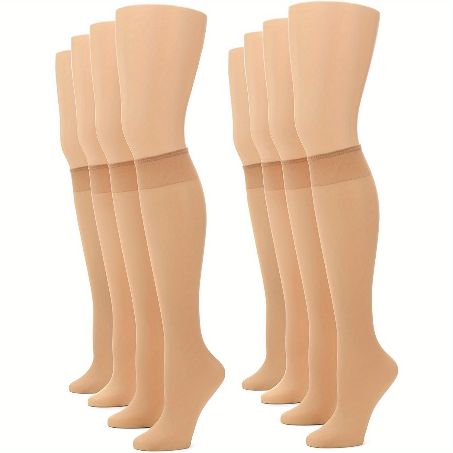 TEMU 8 Pairs Sheer Socks, Hot Knee High Socks, Women's Stockings & Hosiery