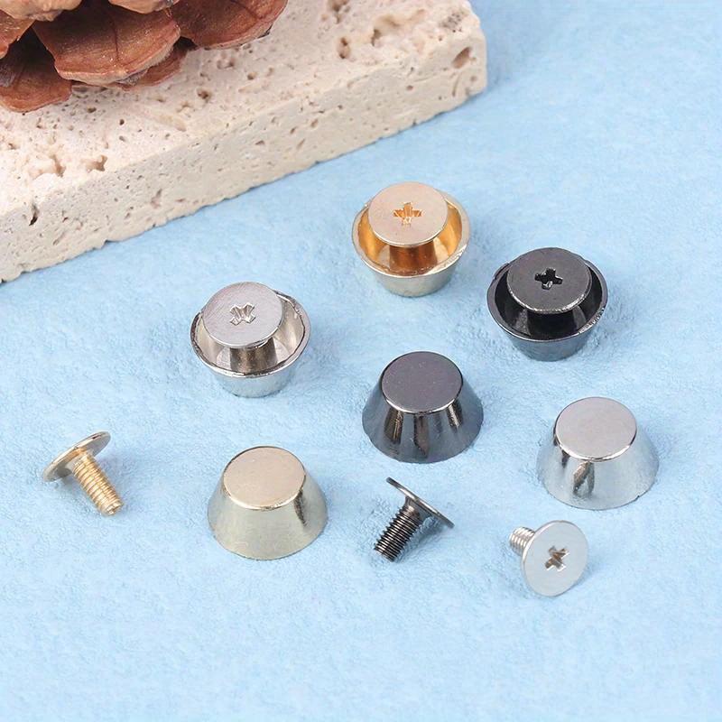 

10 Sets Of Golden Rivets For Diy Leather Screw Bag Wear-resistant Rivets Used For Bag Bottom Bag Strap Accessories