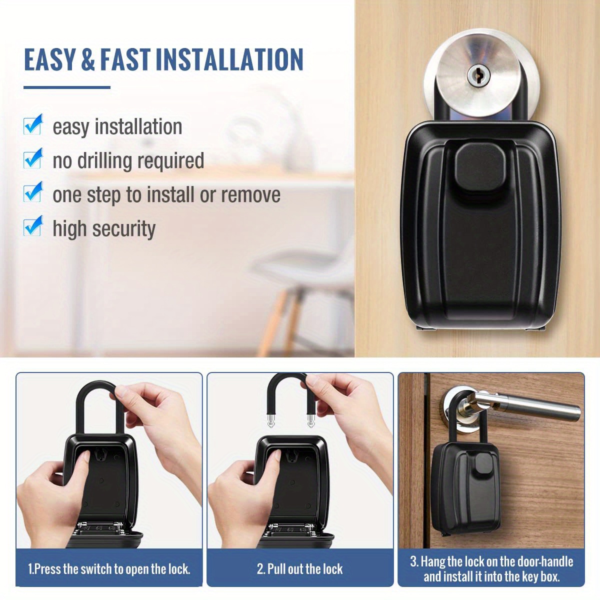 Key Lock Box for Outside - Rudy Run Wall Mount Lockbox for