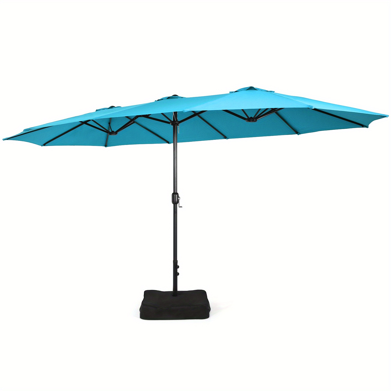 

Safstar 15ft Double-sided Twin Patio Umbrella Outdoor Market W/ Crank & Base Turquoise