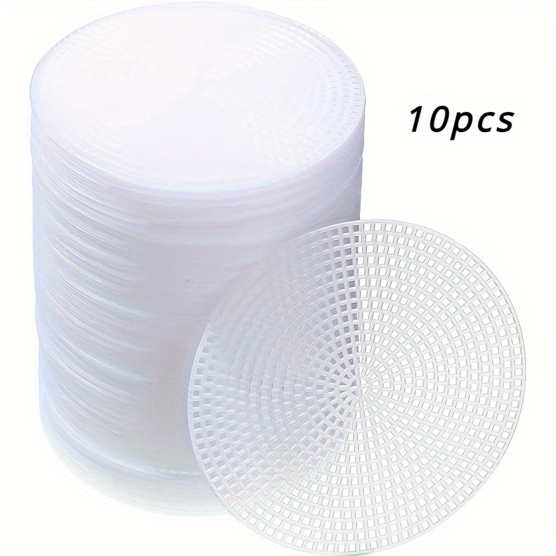 Round Plastic Canvas Mesh Plastic Needle Point Blank Canvas Plastic Mesh Mat For Crochet Supplies Embroidery Yarn Hand-knitted