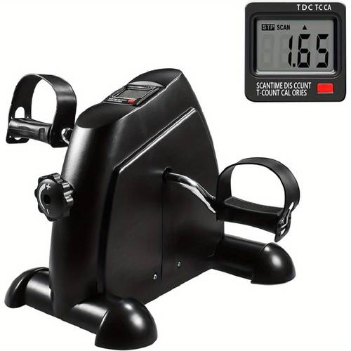 mini pedal exercise bike pedal exerciser under desk bike mini stepper with lcd screen display adjustable cycle bike portable home gym fitness equipment for arm or leg