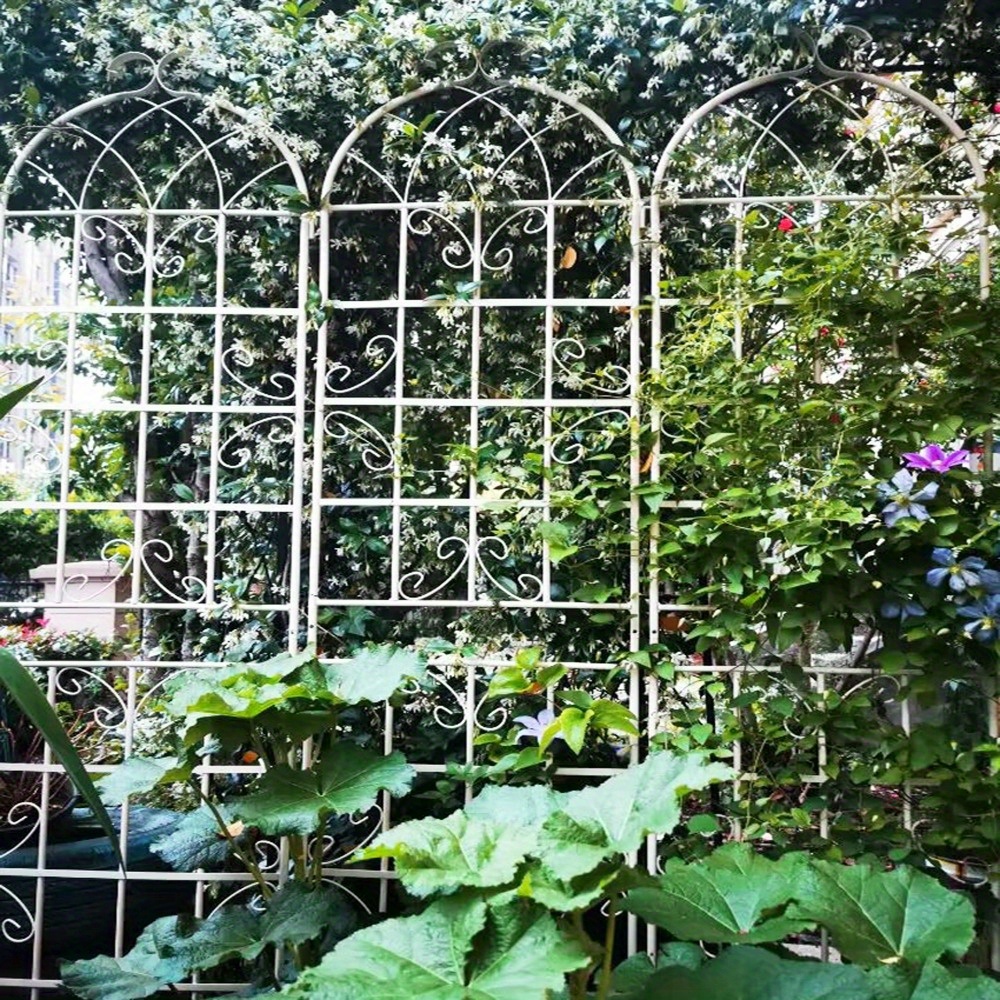 

4pcs Metal Garden Trellis 86.7" X 19.7" Rustproof Trellis For Climbing Plants Outdoor Flower Support