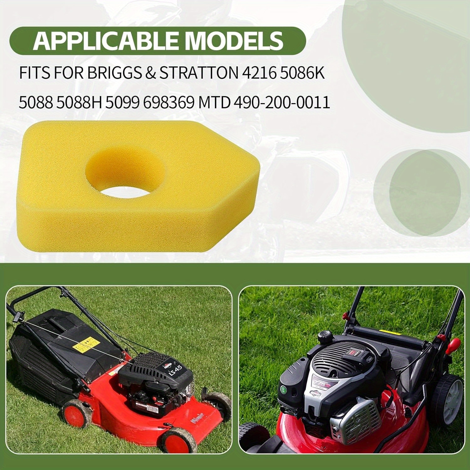 Filtro Aria Per BRIGGS & STRATTON 450-600, Classic, Sprint, Quattro [# 698369 - Foto 2