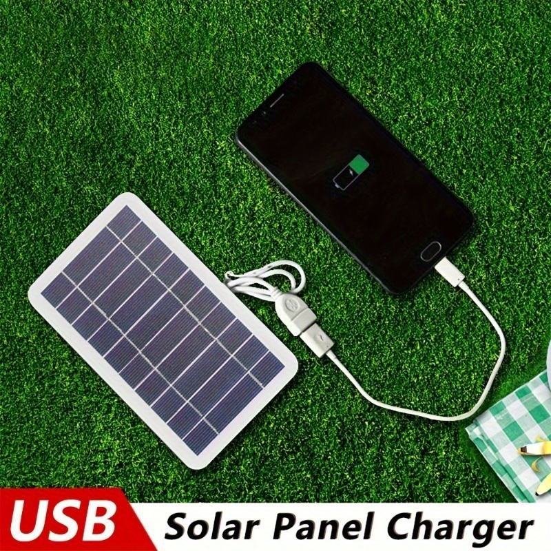 

1pc Universal Usb Solar Charger Panel 2w 5v, Portable Waterproof Solar Powered Charging Pad For Travel & Camping, Compatible With Mobile Phones, Power Banks, Flashlights, Fans - No Battery Required