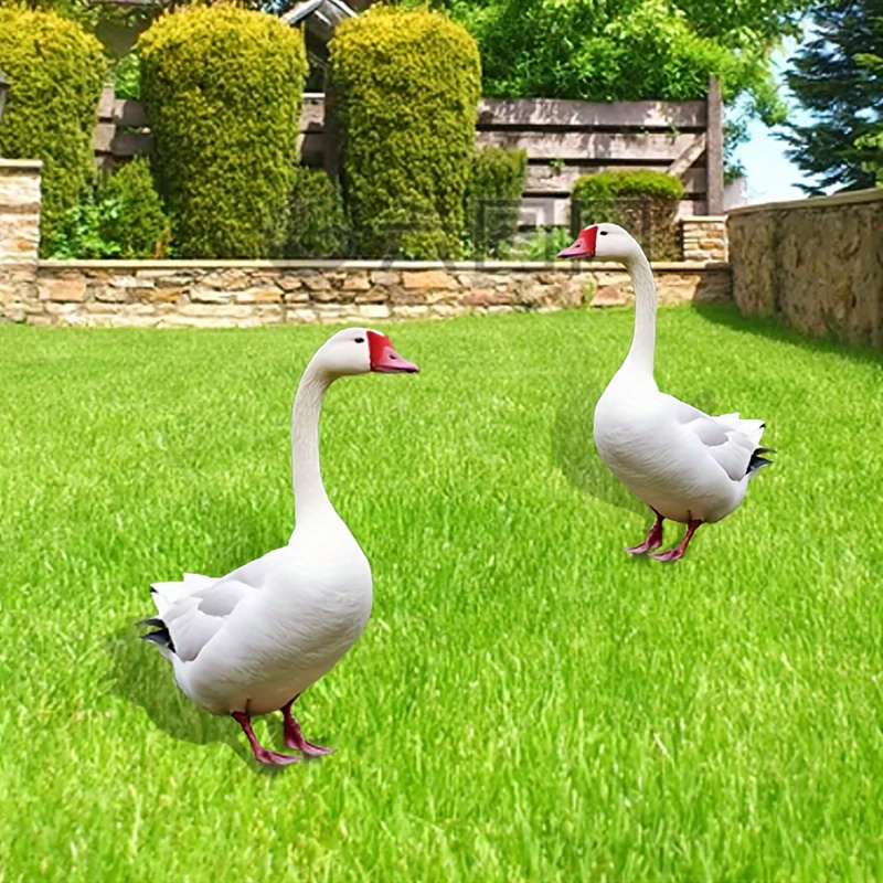 

Large White Goose Garden Stake - 2d Acrylic, Weather-resistant Outdoor Decor, Perfect For Lawn & Yard Enhancement