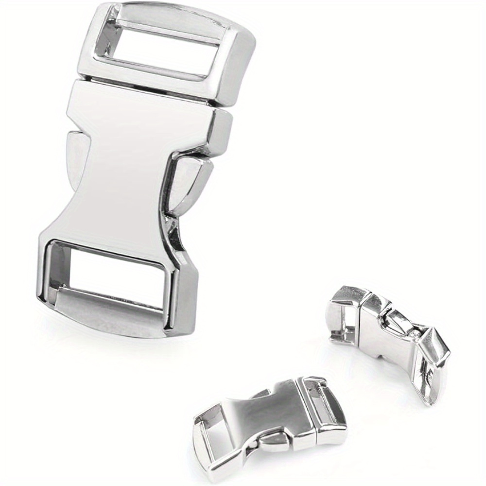Image of 3 Metal Side Release Buckles - 1/2" Webbing Clip Clasps For Paracord Bracelets, Dog Collars, Leather Straps, Belts, Backpacks, And Purses