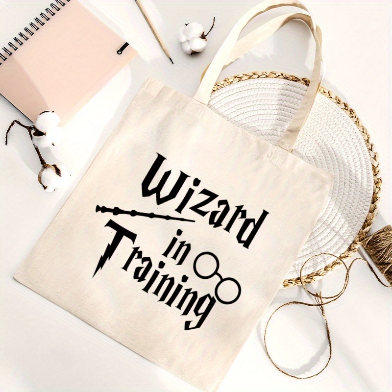 

Wizard In Training Pattern Tote Bag, Large Capacity Reusable Grocery Shopping Bag