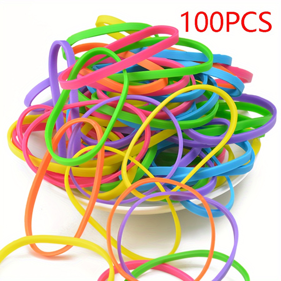 Temu – TEMU 100pcs Natural Synthetic Rubber Thickened Diameter1.97in/50mm, Width0.12in/3mm, High Ageing Resistance, Multicolor Rubber Bands, For Home