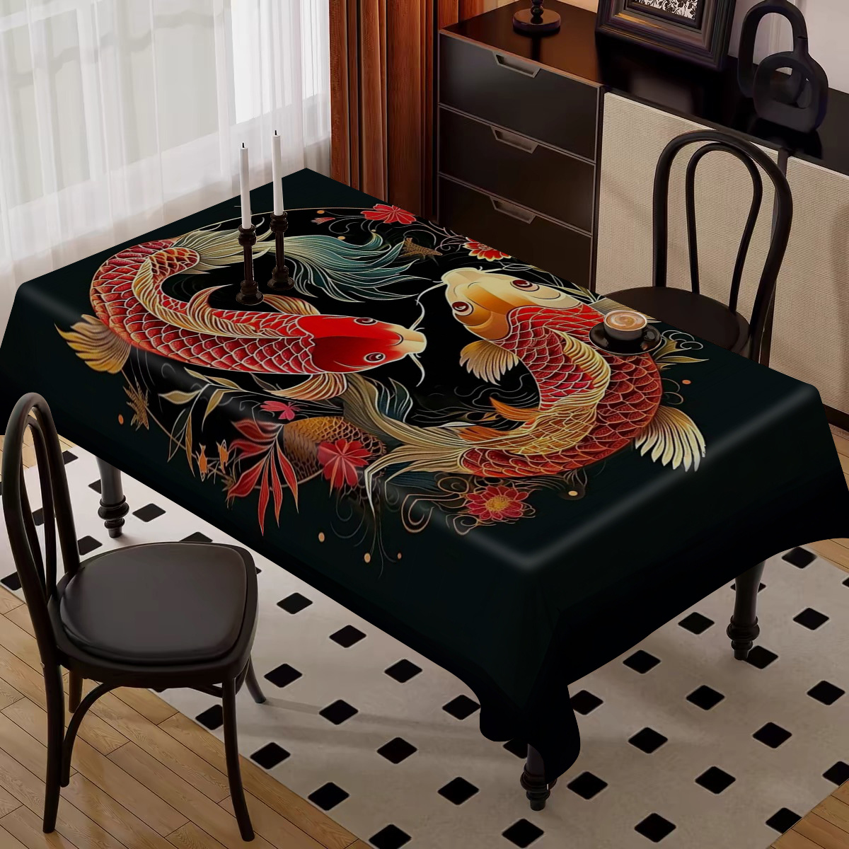 

Waterproof Polyester Tablecloth With Embossed Edge - Machine Washable, Stain Resistant, Non-wrinkle - Ideal For Couples Birthday Party, Home Kitchen Dining Table Cover, Indoor & Outdoor Use