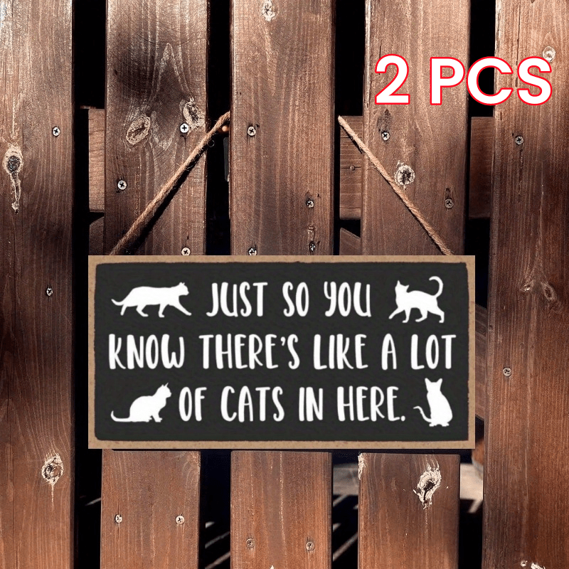 

2pcs , 's In Hanging , Decorative Cat , Housewarming Decorative Wood