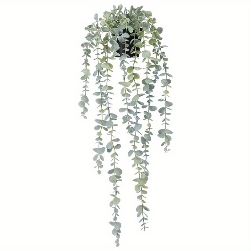 

2-piece Lifelike Artificial Eucalyptus Hanging Plants - Sage Green, Maintenance-free For Indoor/outdoor Decor