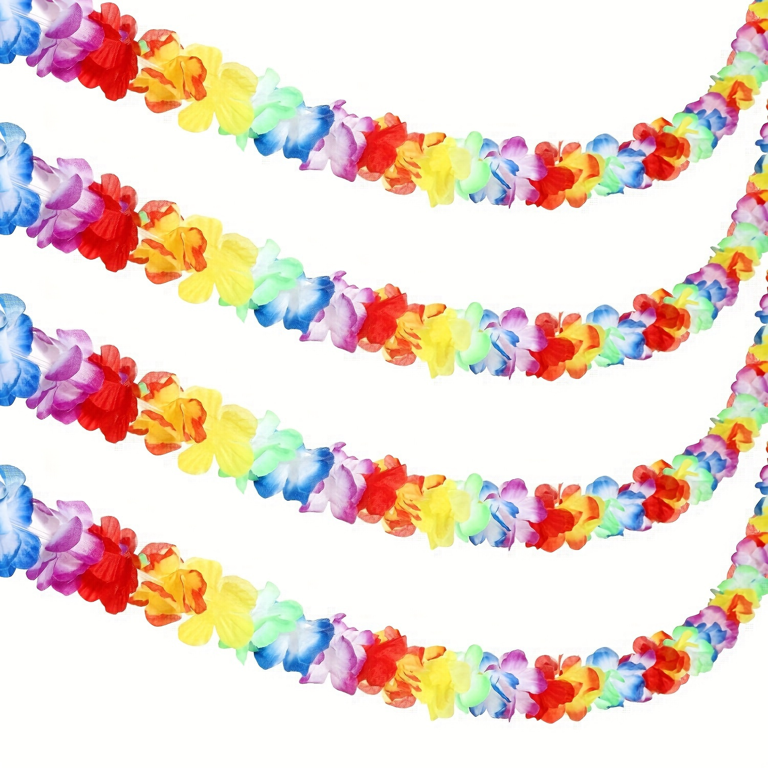 

10ft Vibrant Hawaiian Garland - Colorful Flower Ribbon For Parties, Photo Props & Home Decor | Light Green/yellow/pink | Perfect For Harvest, June, Ramadan, Diwali & Independence Day Celebrations