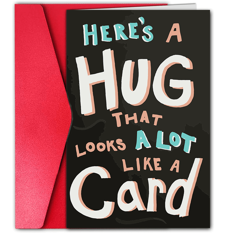 

1pc "here's A Hug" Greeting Card With Colored Envelope, Friendship, Support, Encouragement, Sympathy, Thinking Of You, Empathy, Apology, Unisex - Random Envelope Color