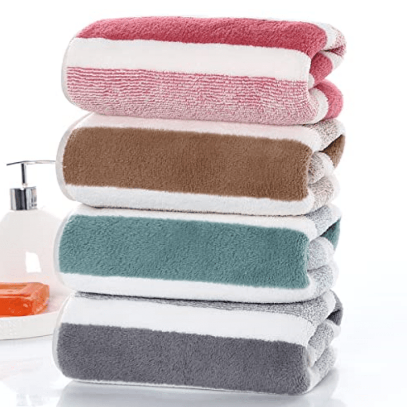 

Luxury Knit Fabric Bath Towel Set, 280 Gsm Absorbent Quick-dry Towel Combo, 80% Polyester Cotton 20% Polyamide Composition - Soft Bathroom And Face Towels