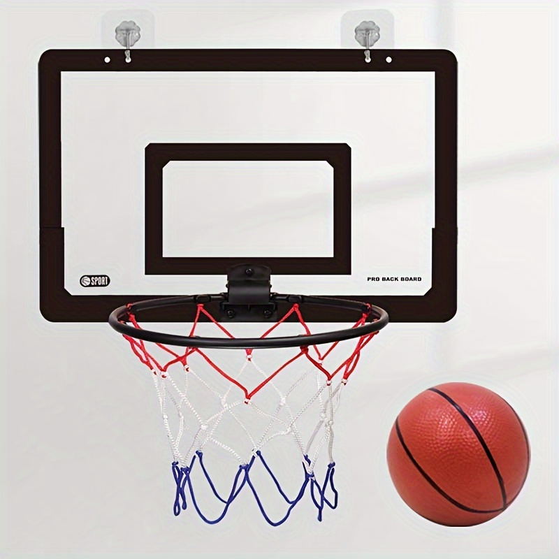 

Easy-install Foldable Basketball Hoop - Wall Mounted, No Drill Required, Includes Mini Ball - Red