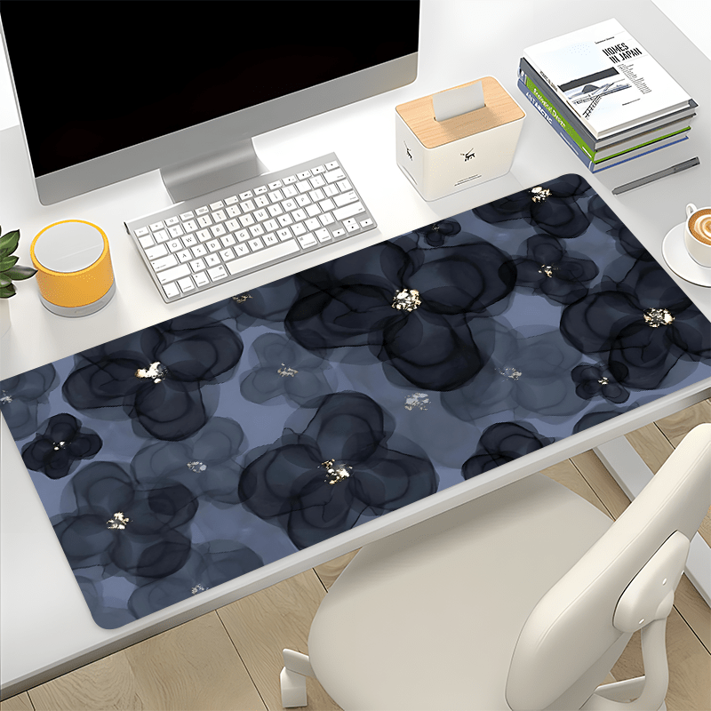 

Floral Design Large Gaming Mouse Pad - Non-slip Rubber Base, Ergonomic Oblong Desk Mat For Office And Home Use, Computer Keyboard Accessory - 35.4x15.7 Inches