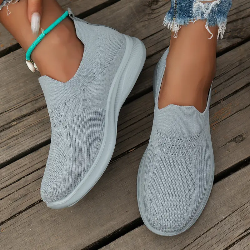 womens knitted sock sneakers breathable slip on walking running trainers lightweight outdoor sports shoes plus size details 6