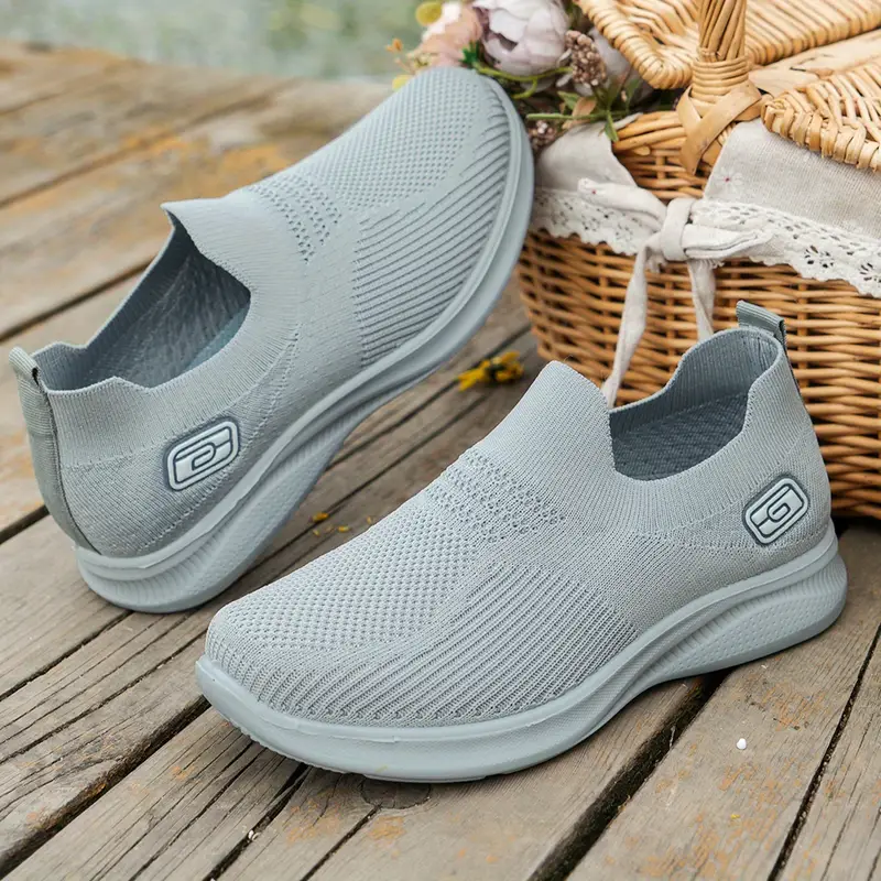 womens knitted sock sneakers breathable slip on walking running trainers lightweight outdoor sports shoes plus size details 8
