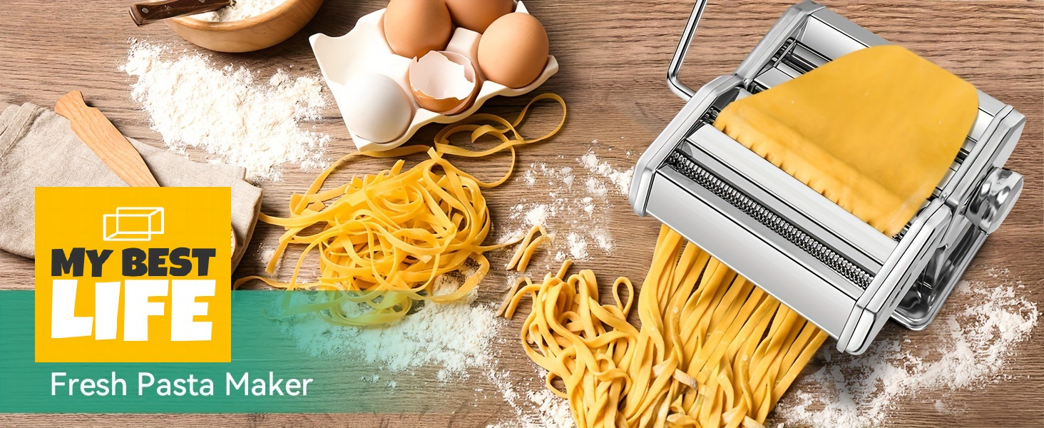 stainless steel manual pasta maker adjustable thickness dual width noodle cutter for spaghetti       kitchen gadget details 1