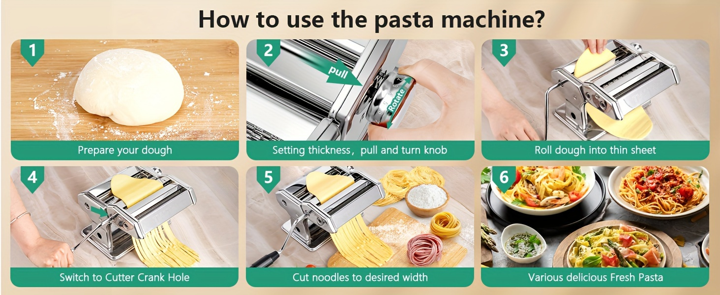 stainless steel manual pasta maker adjustable thickness dual width noodle cutter for spaghetti       kitchen gadget details 4